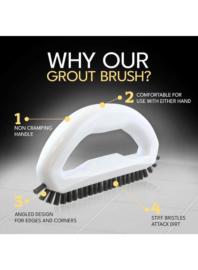 The Crown Choice Grout cleaner brushes with hard bristles angled - Image 2
